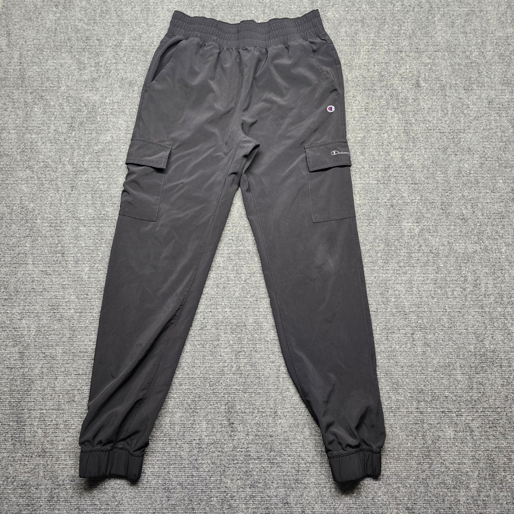 Champion Mens Black Cargo Jogger Pants Athletic Lightweight Pockets Size Medium